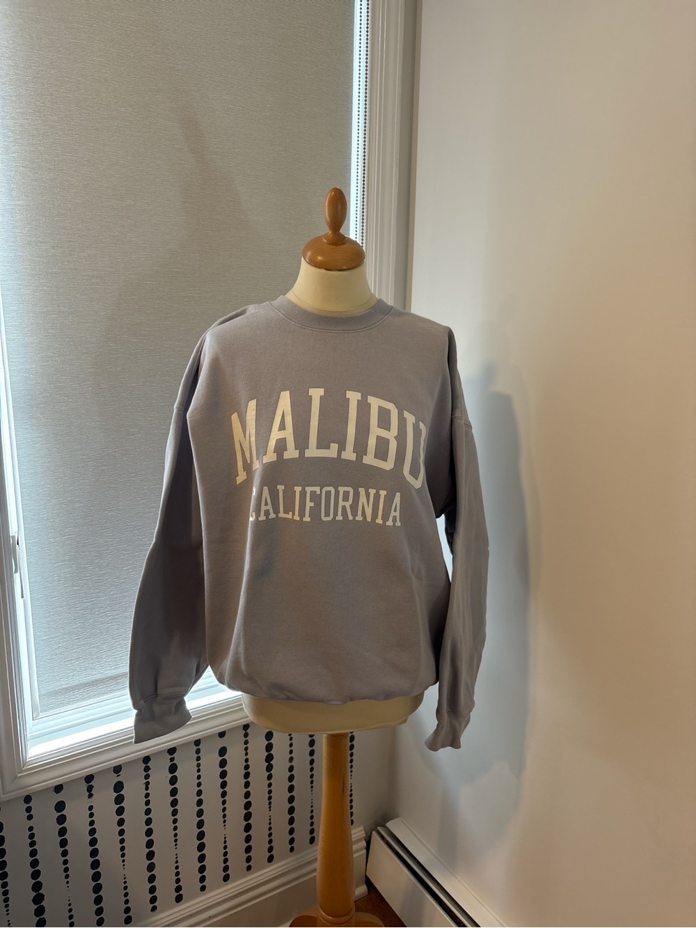 Brandy Melville Malibu California Crewneck - Light Gray